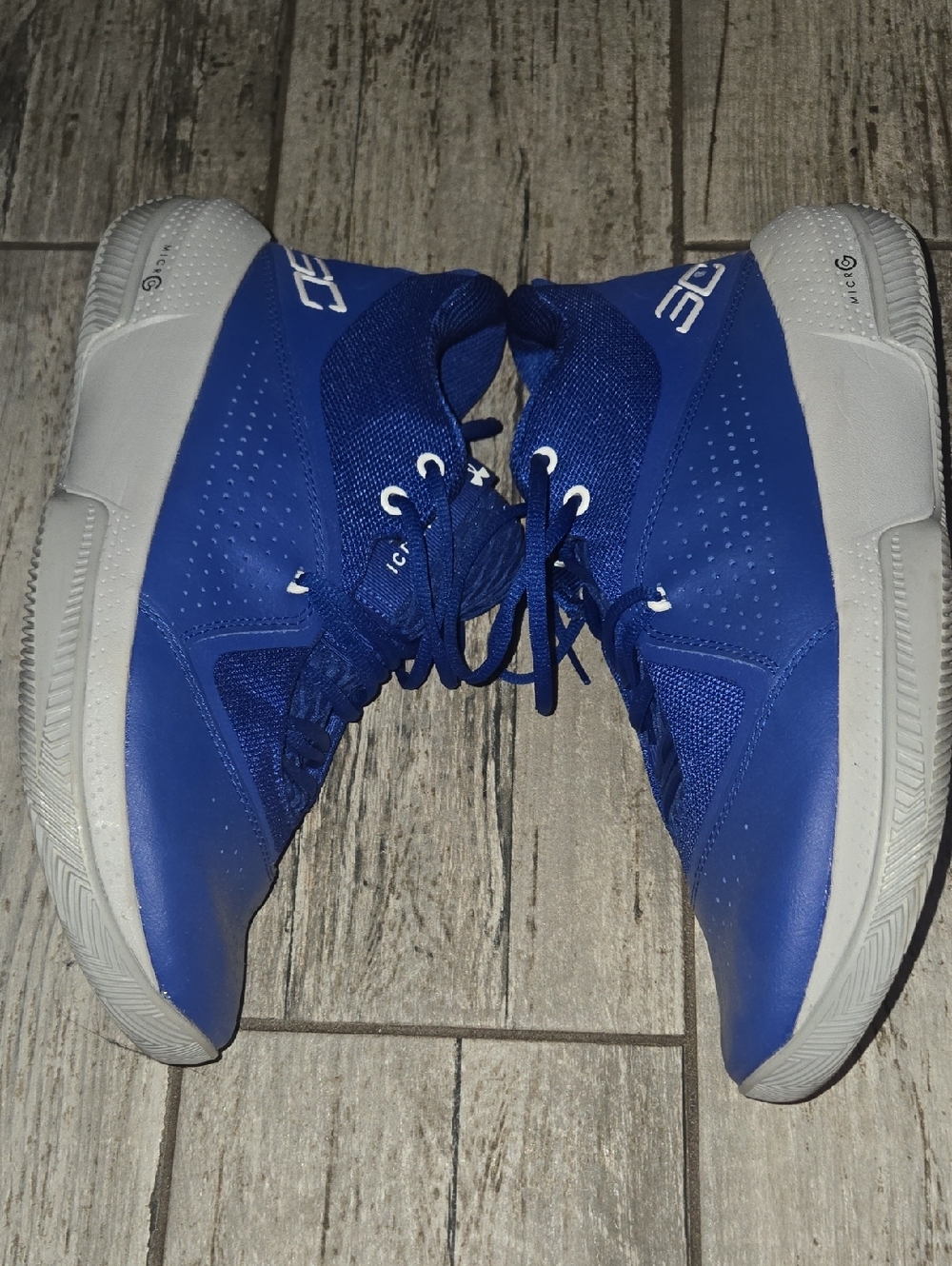 Under Armour Royal Blue and White High-Top Basketball Sneakers